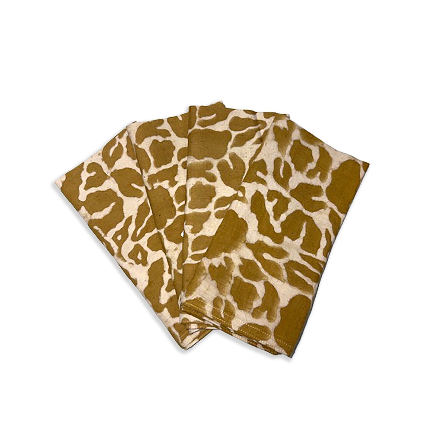 S/4 Yan Mustard Block Print Napkins
