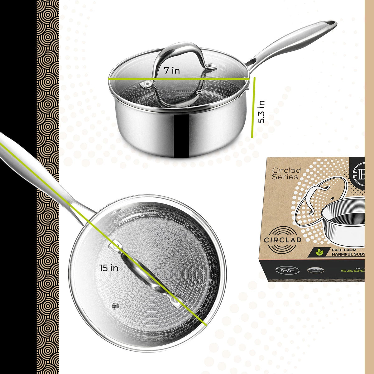 BE | LIVING CIRCLAD Series Sauce Pans with Lid