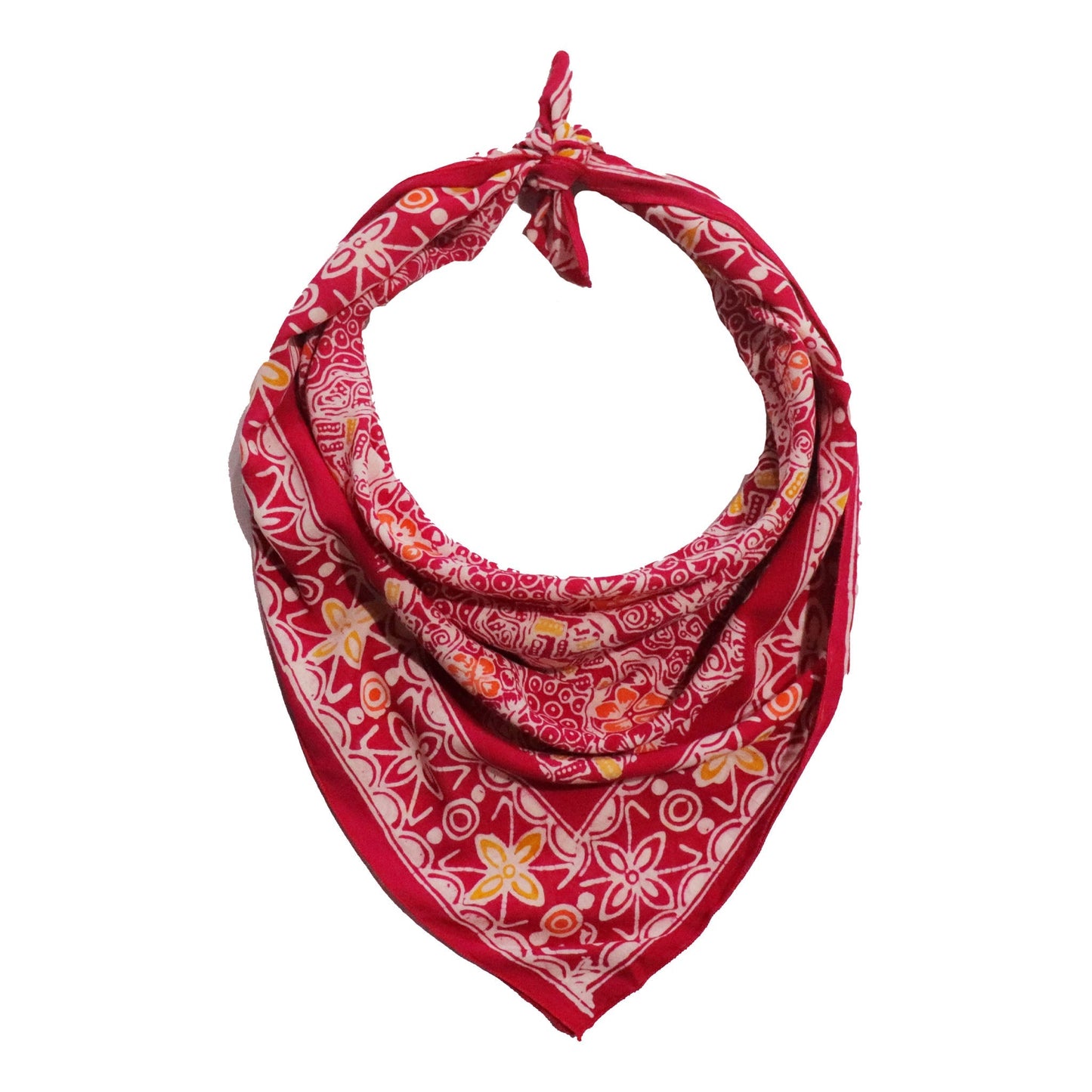 Hand Dyed Batik Bandana, 100% Soft Cotton, Magenta Magic, Pink