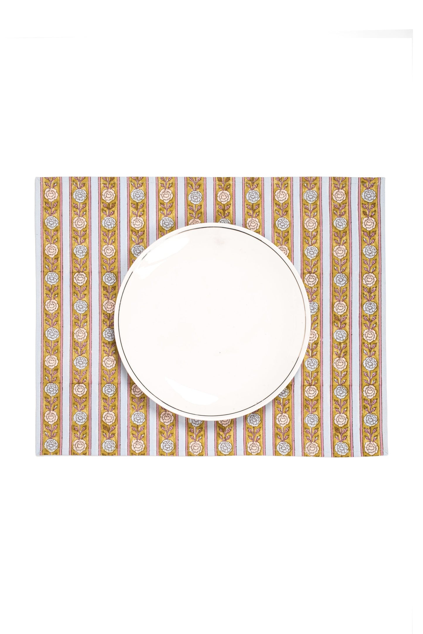 Vintage Floral Stripes Placemat