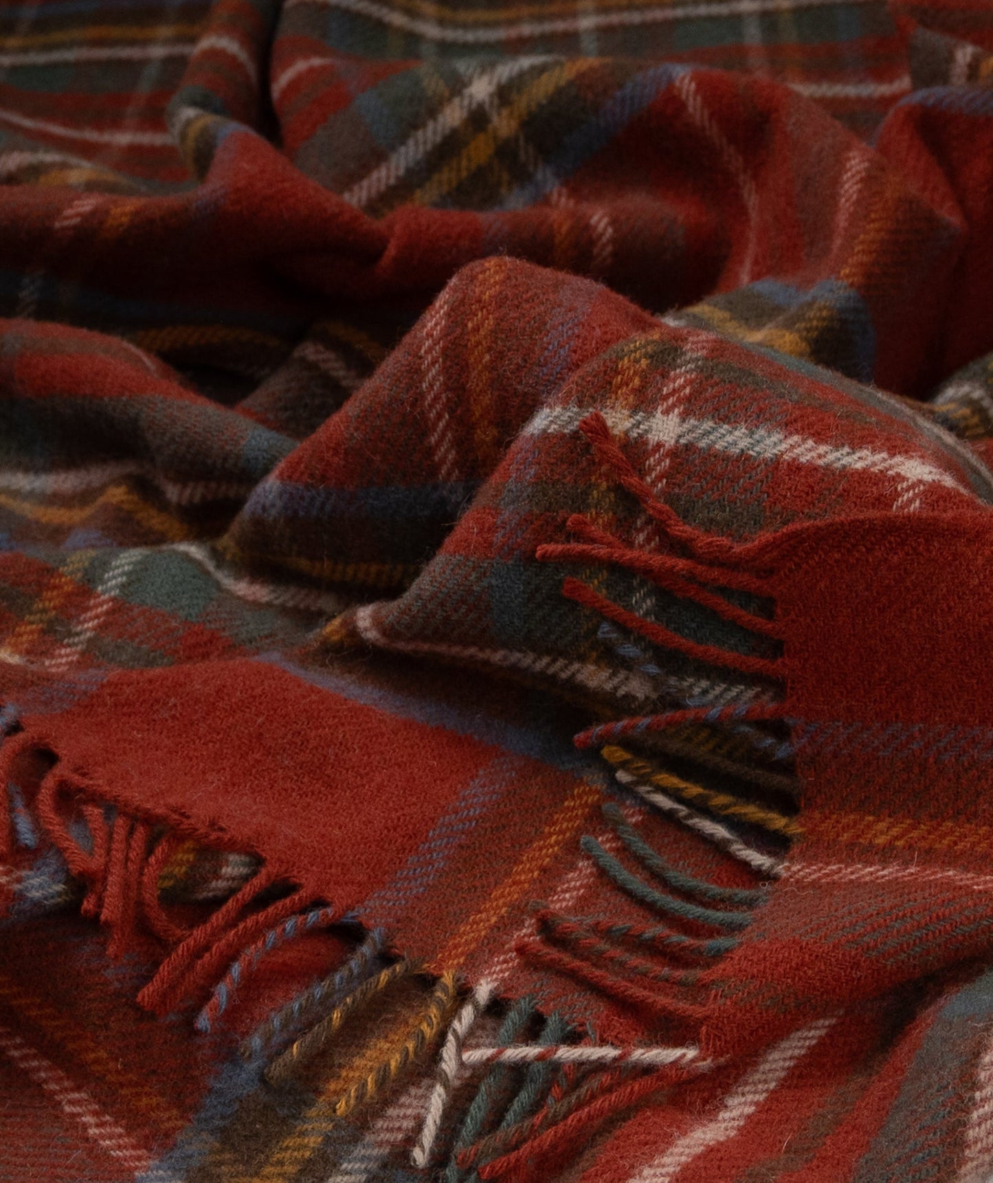 Highland Tweeds Pure New Wool Fluffy Throw - Antique Royal Stewart