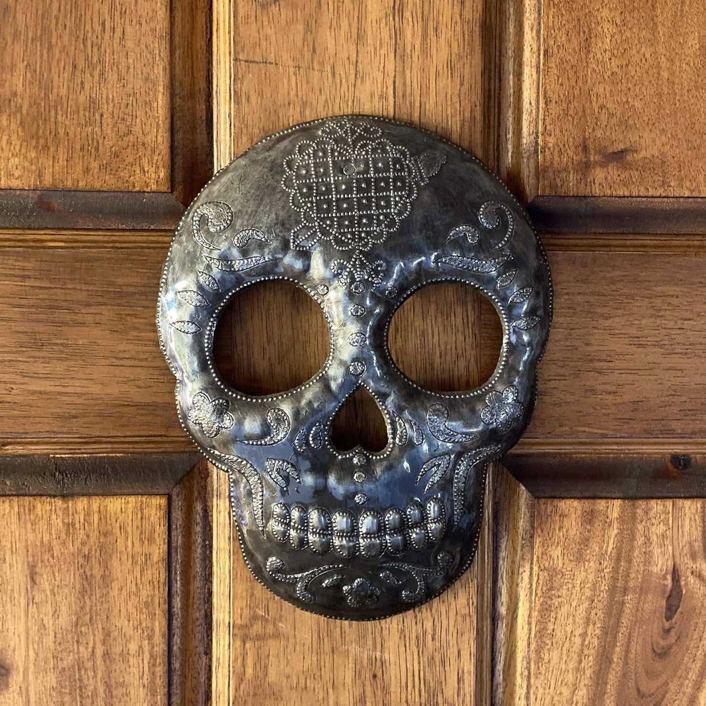 Veve Erzulie Freda Skull Metal Sculpture Haiti 7.5" x 9.75"