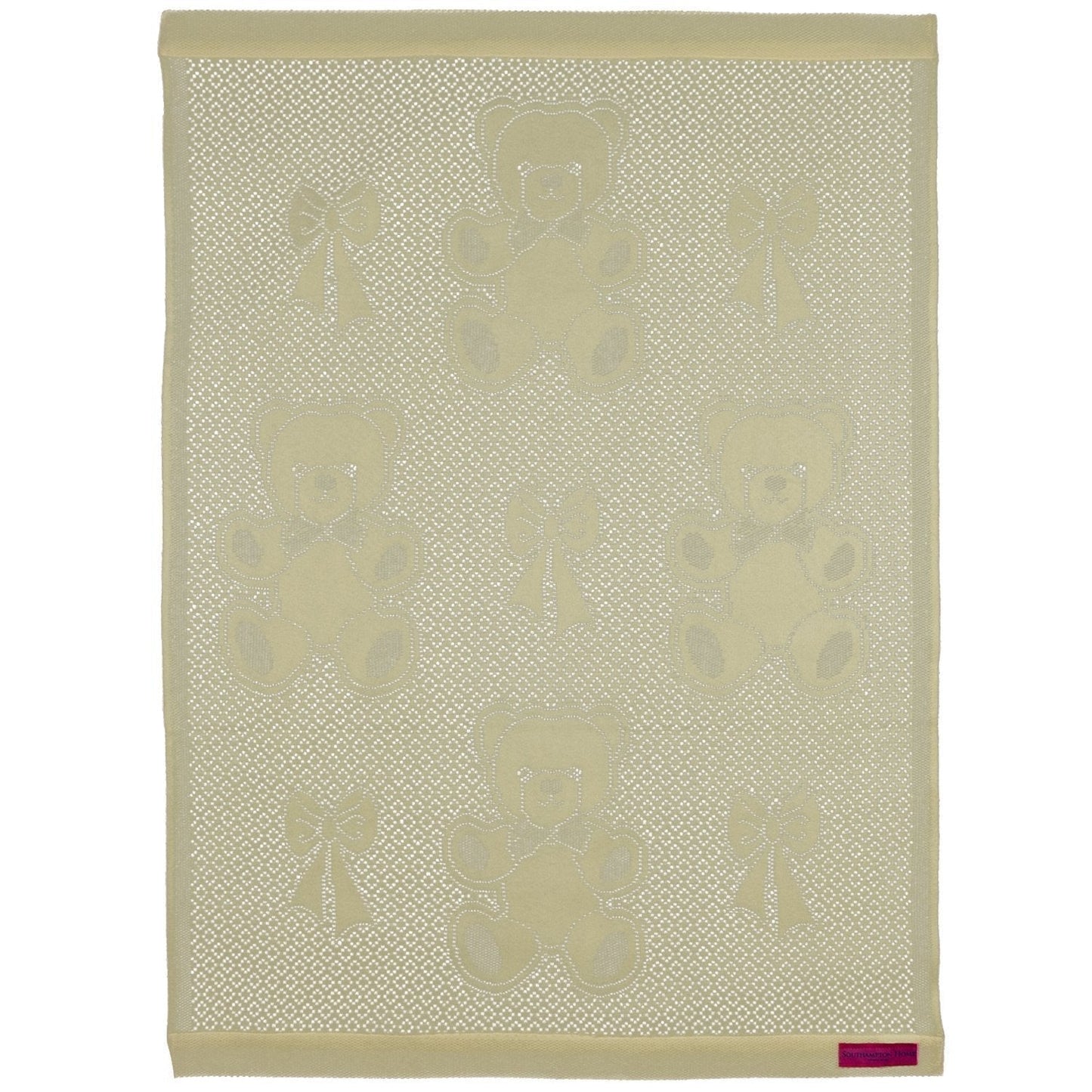 Southampton Home Lace Weave Bears & Bows Baby Blanket - Yellow