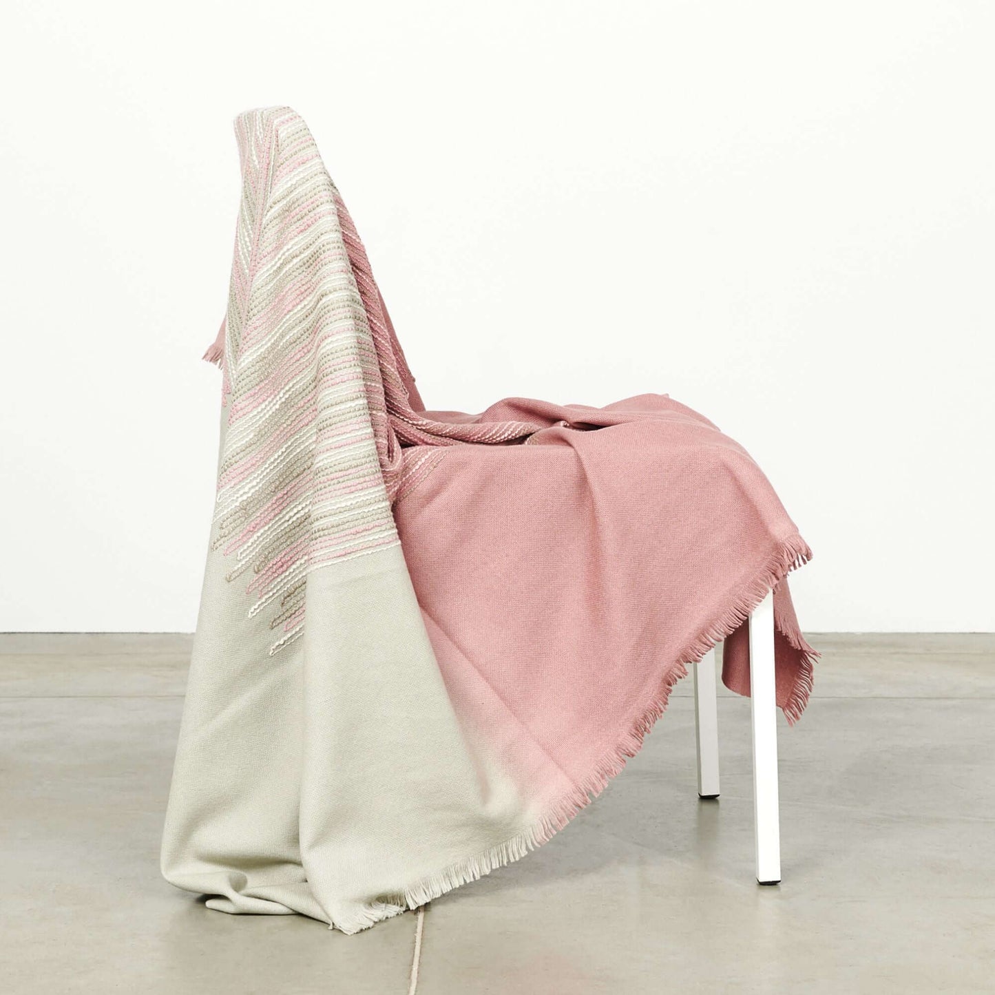 Chive Pink Green Ombre Handloom Merino Throw