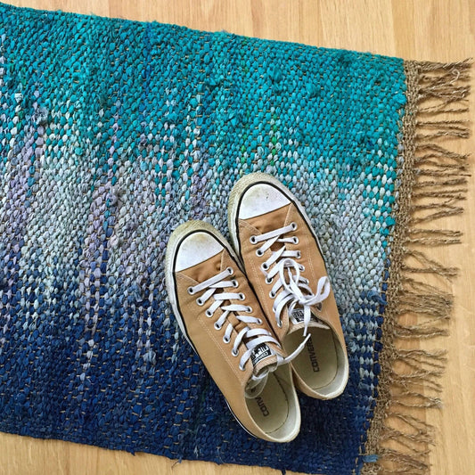 Adriatic Pools Throw Rug Weaving Pattern