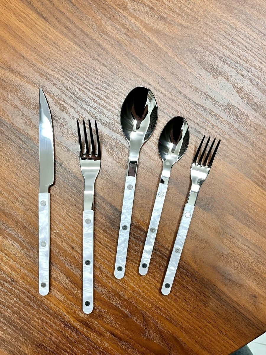 S/10 Modern Nebula Cutlery, Bistrot Style Rivet Flatware Set