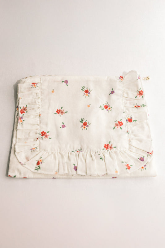 Summer Petals | Timeless Floral Ruffle Pouch