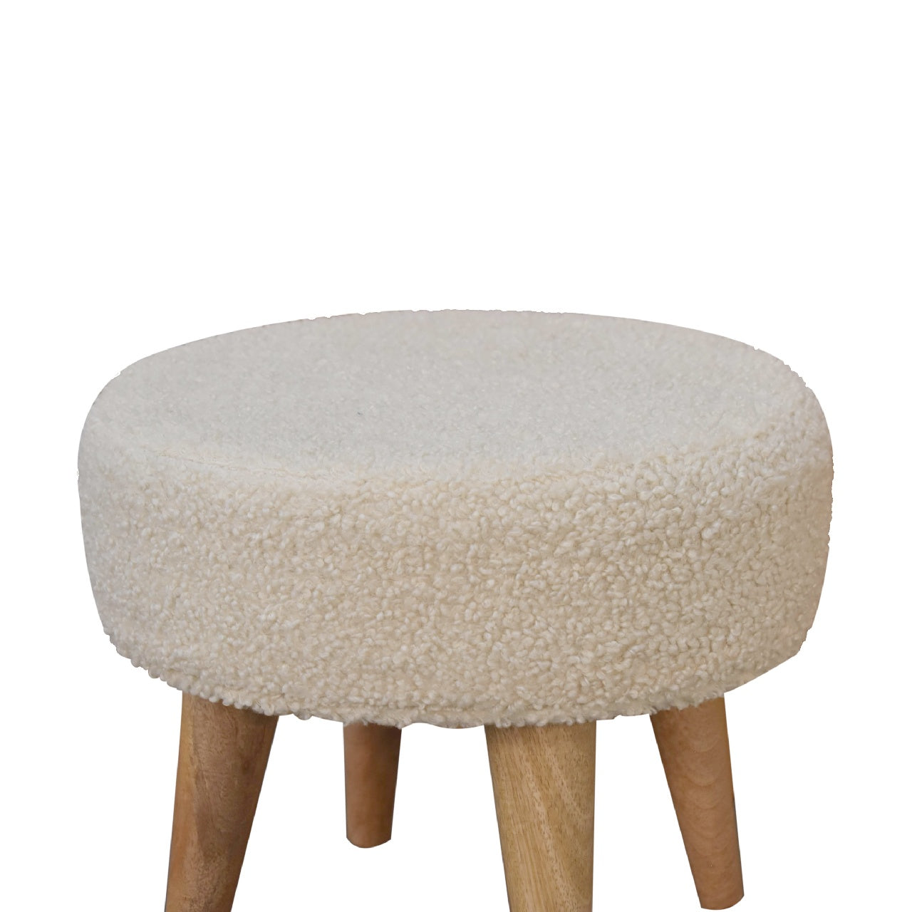 Solid Wood Boucle Petite Footstool
