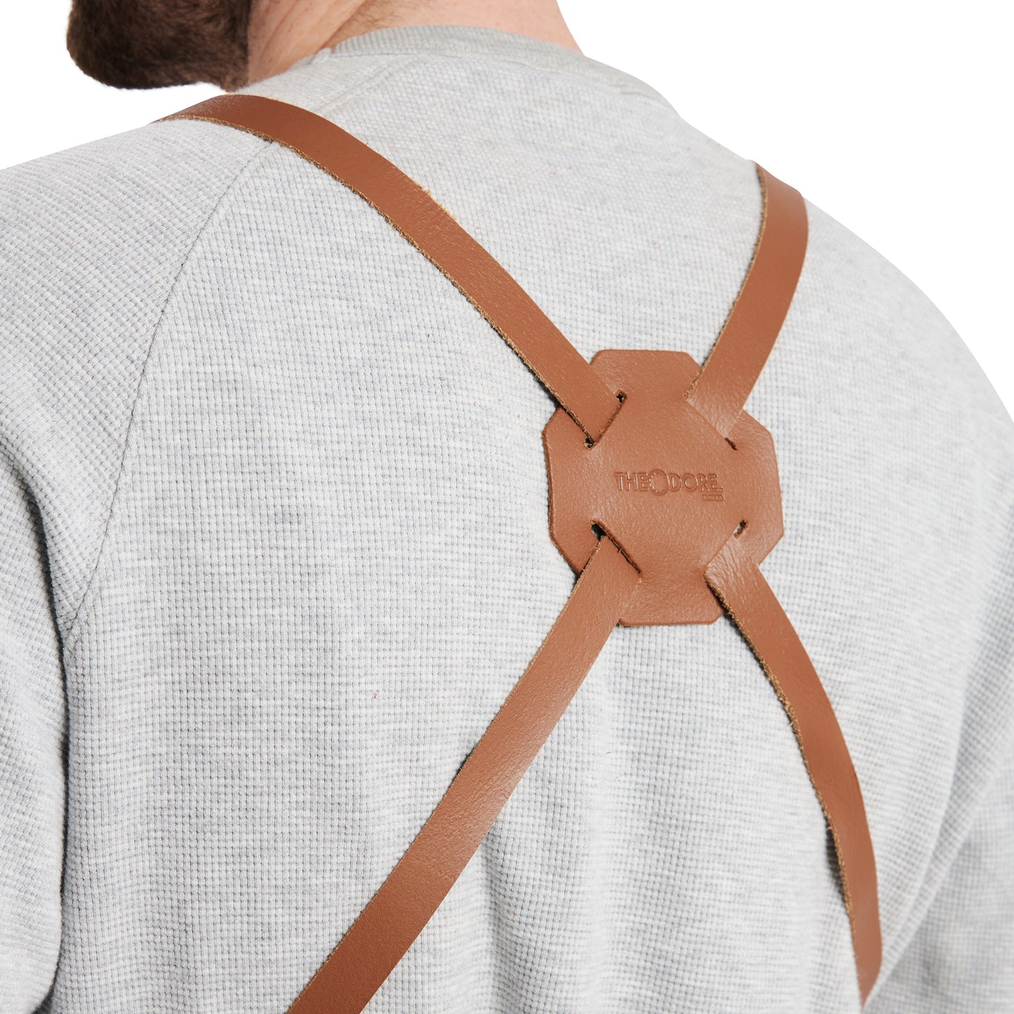 Waxed Canvas Work Apron with Leather Straps & Utility Pockets