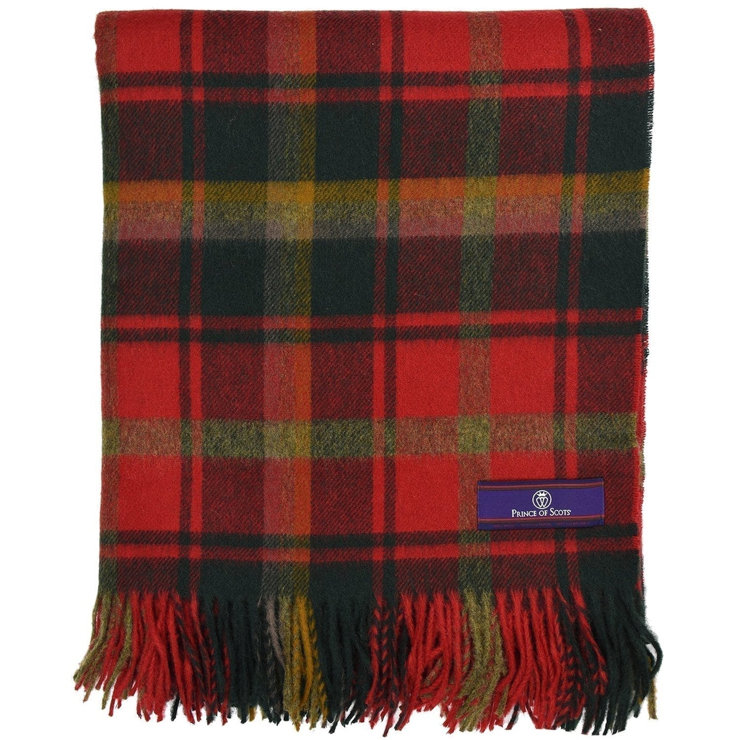 Highland Tartan Tweed Merino Wool Throw - Dark Maple