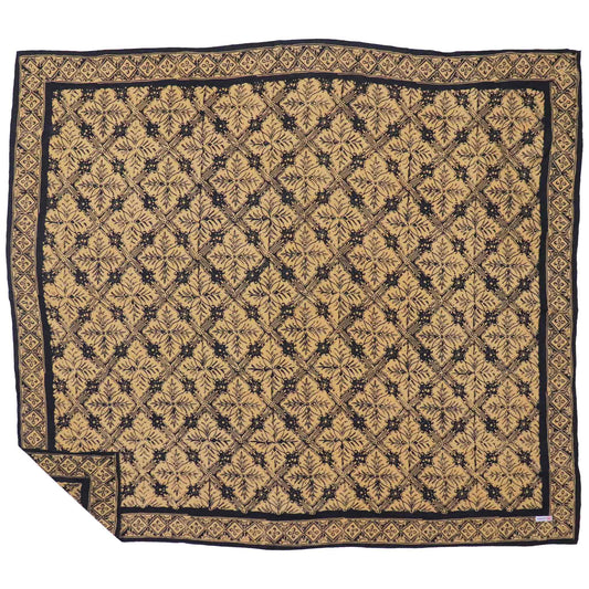 Large 39", Hand Dyed Batik Bandana, Harvest, Brown Black, Oversized, XL