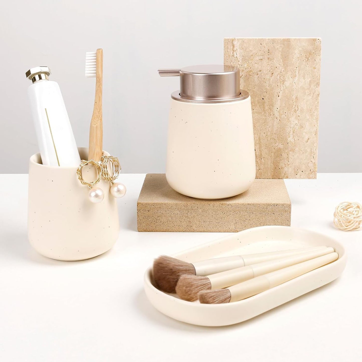 BosilunLife Foaming Bathroom Set Recycled Eco-Clay