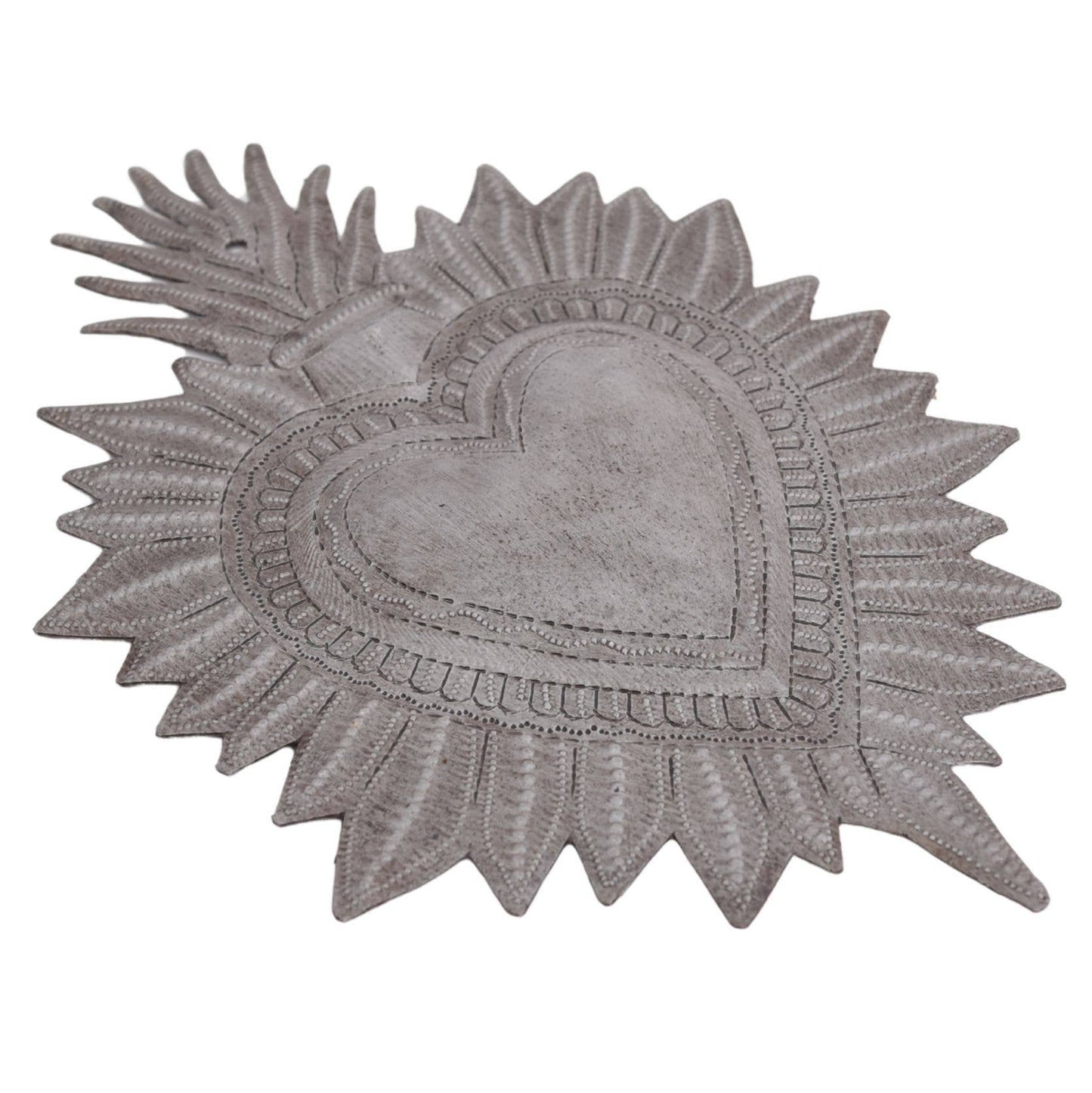 Haitian Metal Sacred Heart 8.5"x6" Handmade Wall Art