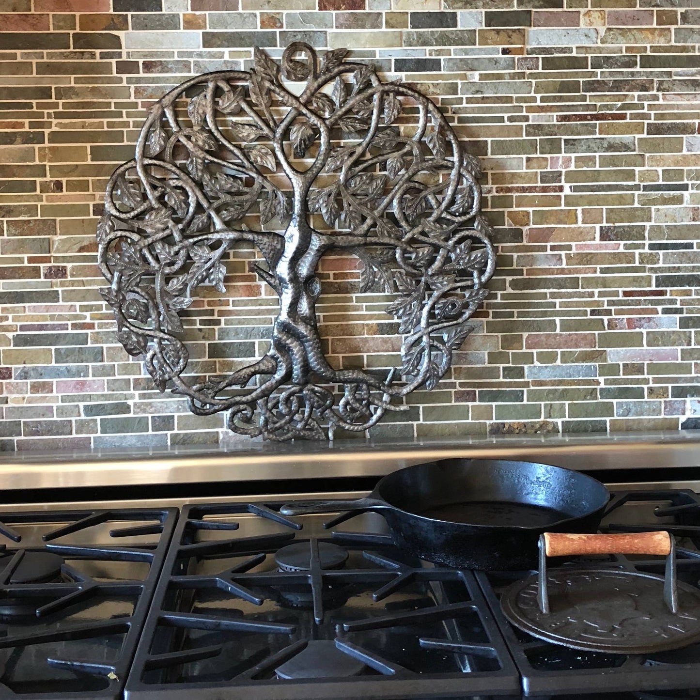 Celtic Tree of Life, Haitian Metal Wall Hanging Art 23"x 23"