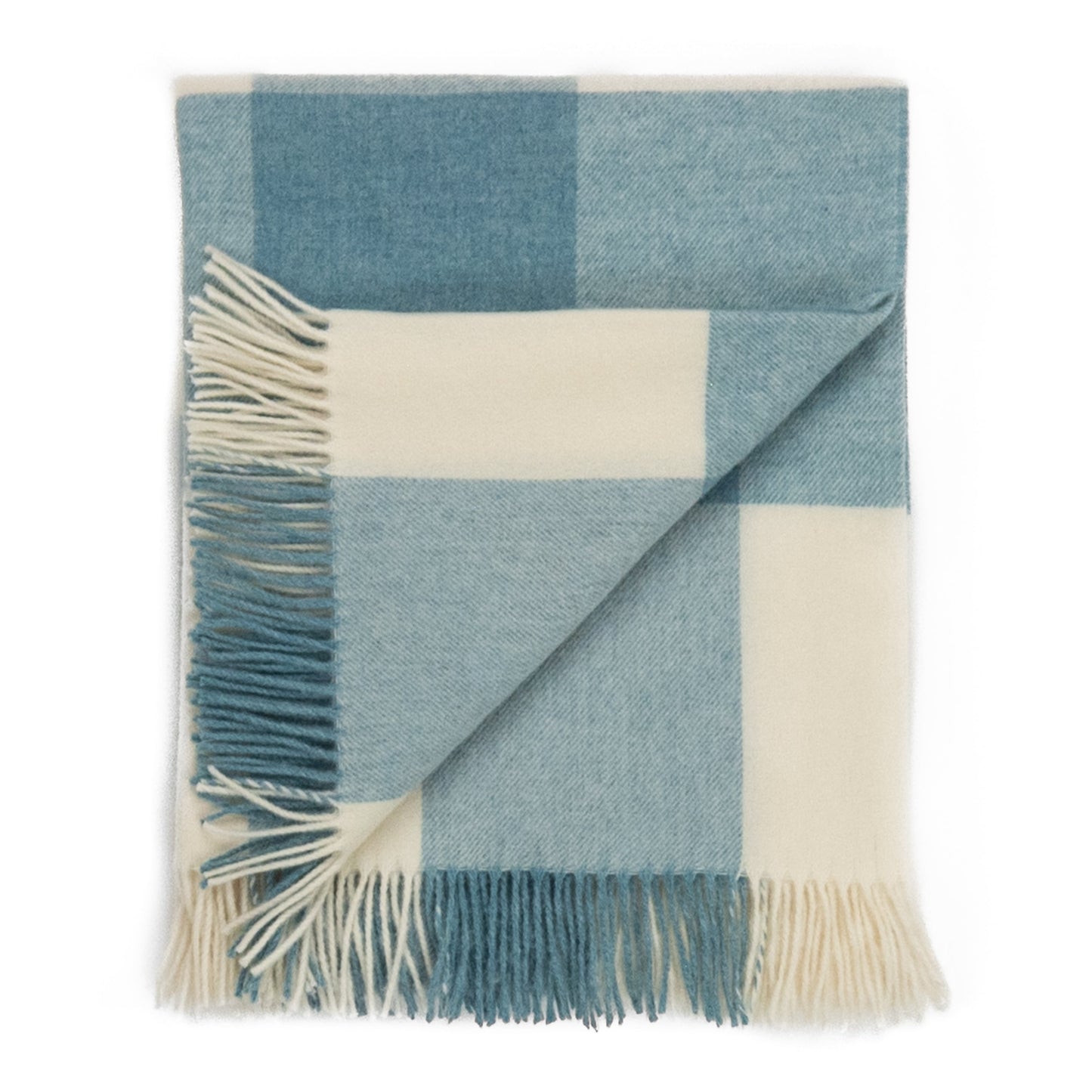 Southampton Home Merino Wool Throw – Block Sky