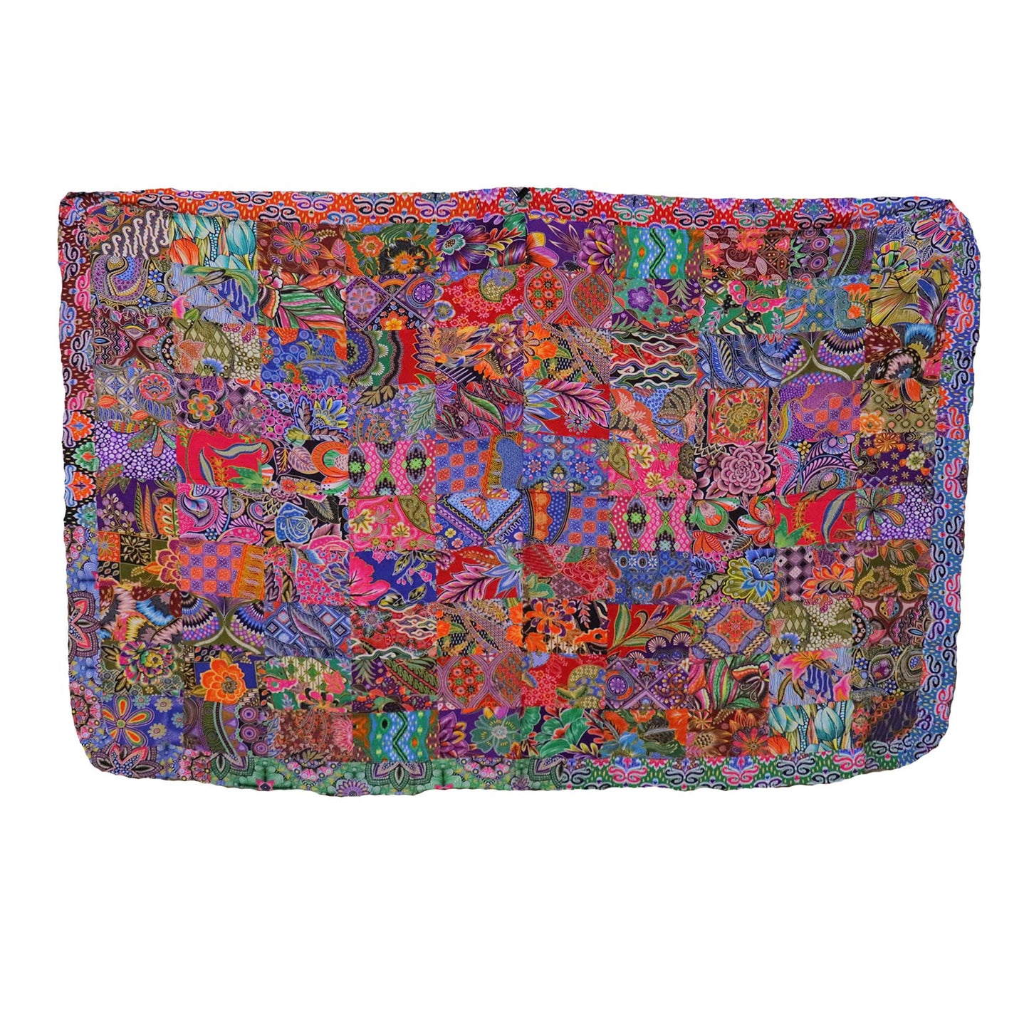 Handmade Reversible Quilt Blanket Throw, Quilt Patchwork, Upcycled, size 55 x 87 inches