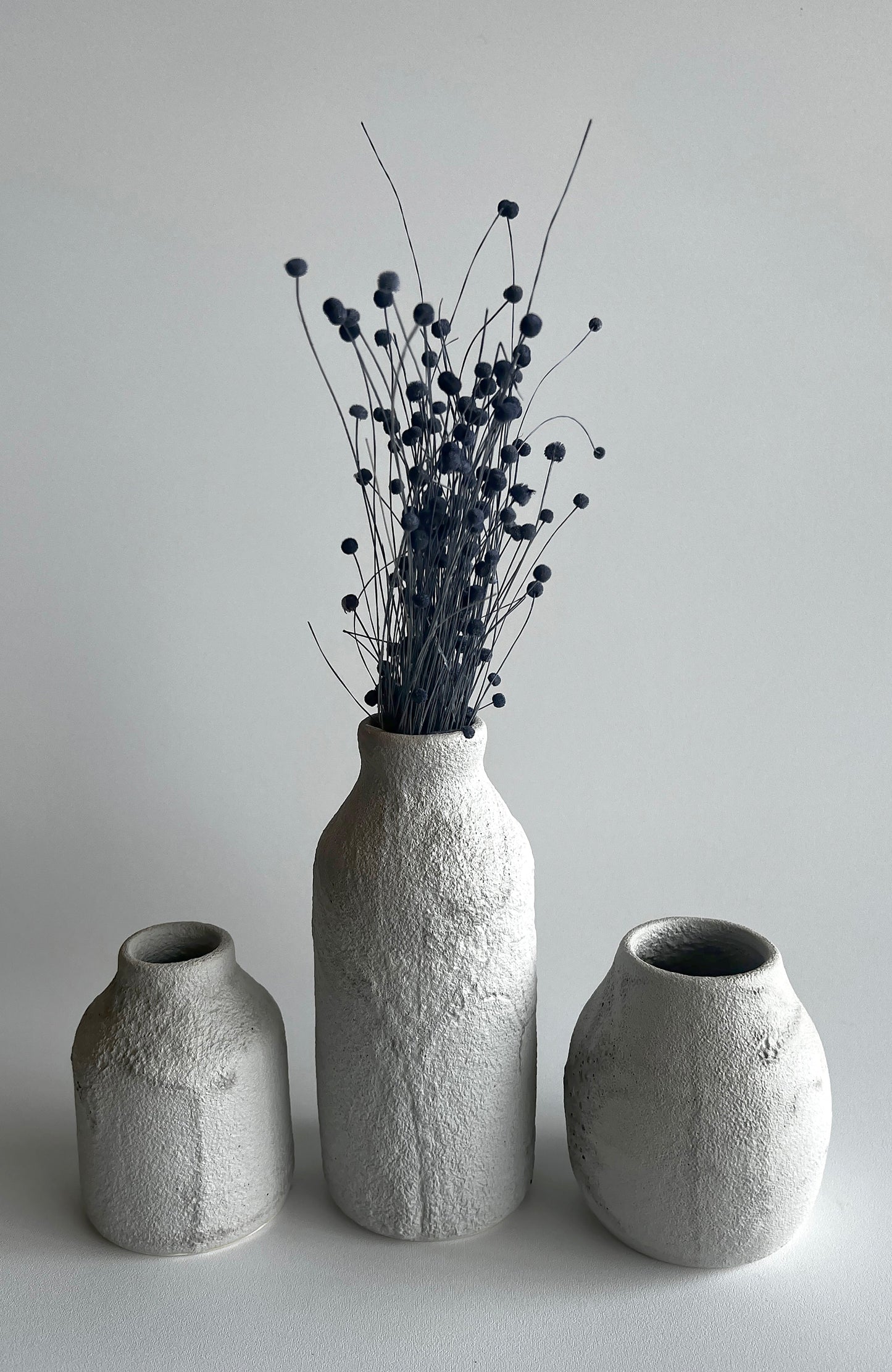 Gray Crater Vases