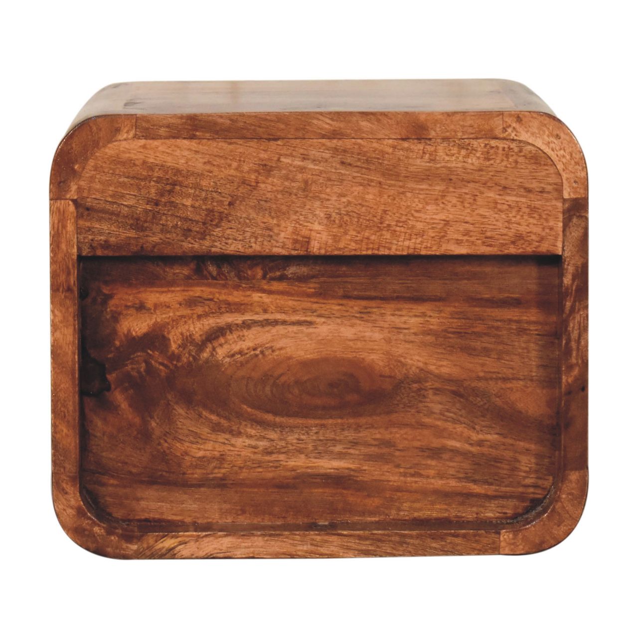 Solid Wood Mini Honey Caramel Wall-Mounted Bedside Table