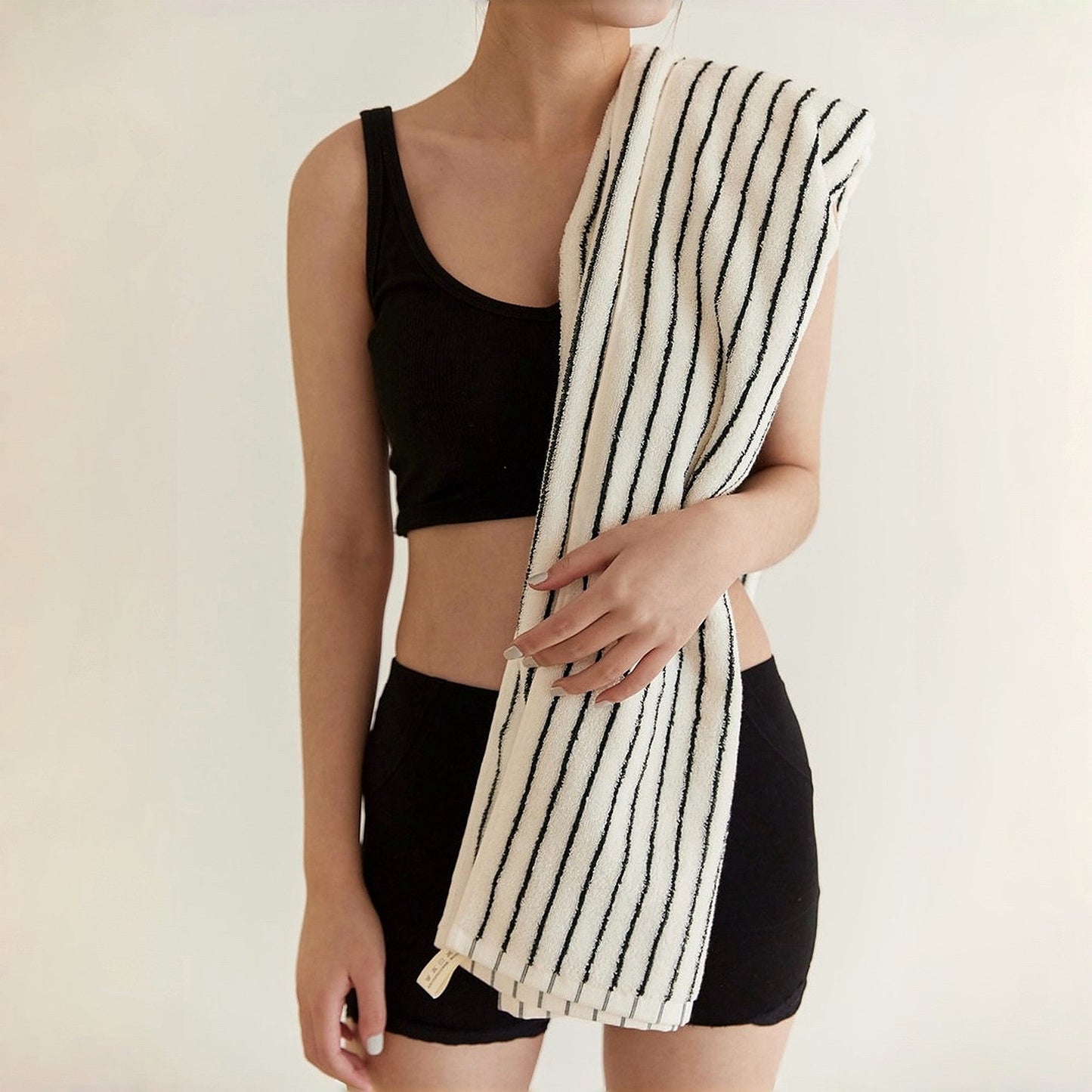 Scandi Retro Striped Cotton Bath Towel, 100% Cotton Ultra Plush & Soft