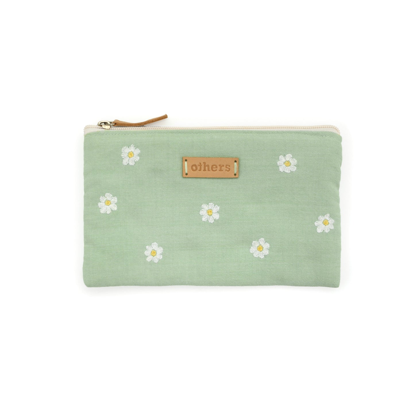 Others Embroidered Coin Purse - Green Floral - Medium