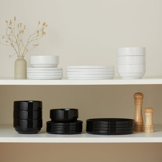 Dinnerware Set, 12 Piece Service for 4, Ceramic, Cambridge Classics