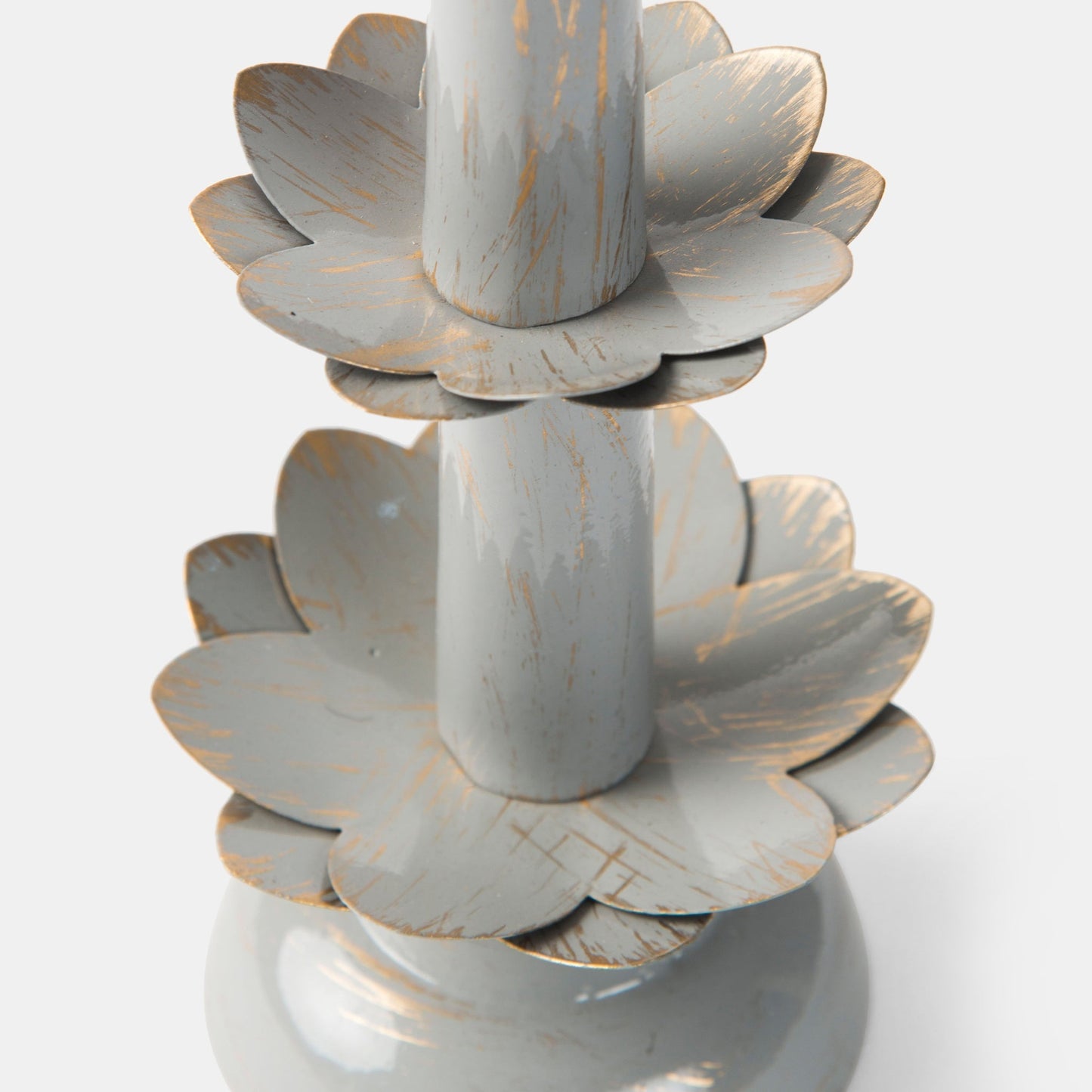 Lotus Bloom Tapered Aluminum Candleholder