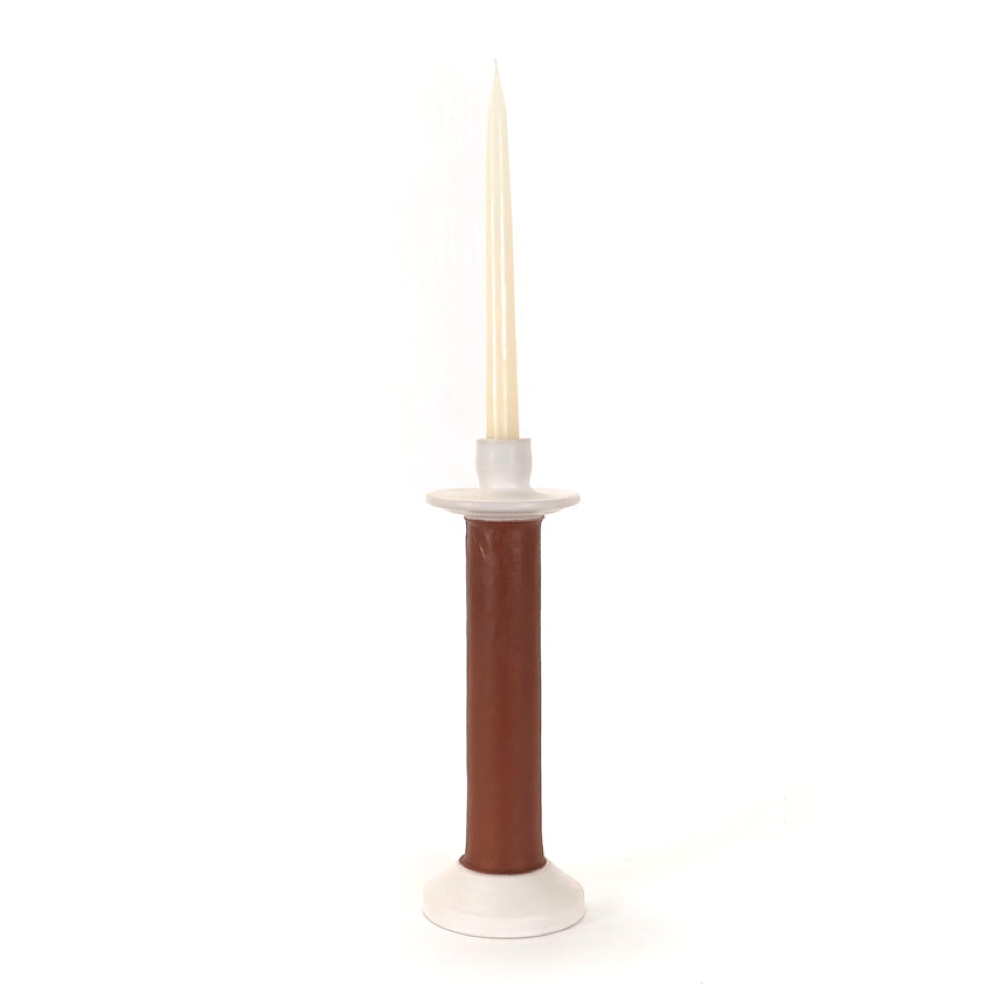 Leather-Wrapped Candle Holder