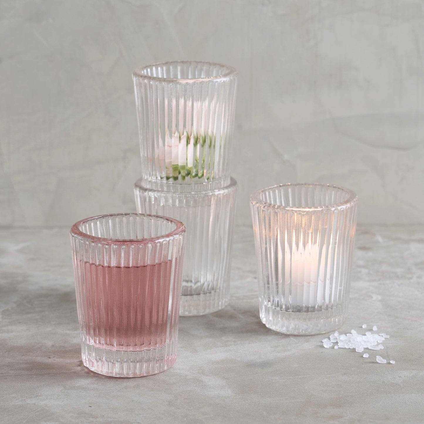 Pressed Clear Juice Glasses - Set of 4