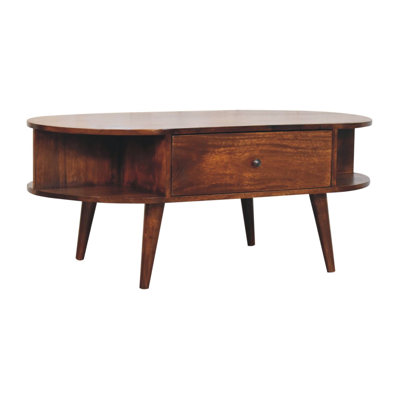Solid Wood Oval Coffee Table