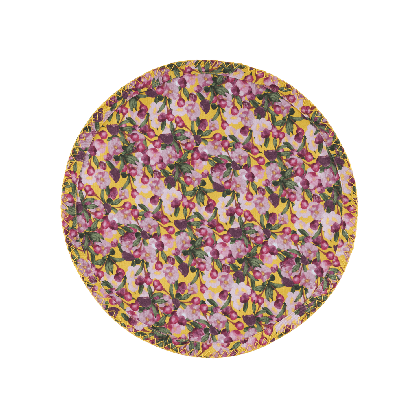 6 Round Placemats Romance is Dead Yellow