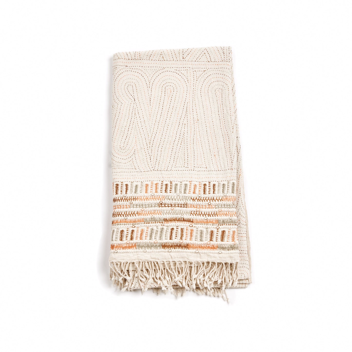 Unah Fully Hand Embroidered Handwoven Organic Cotton Throw