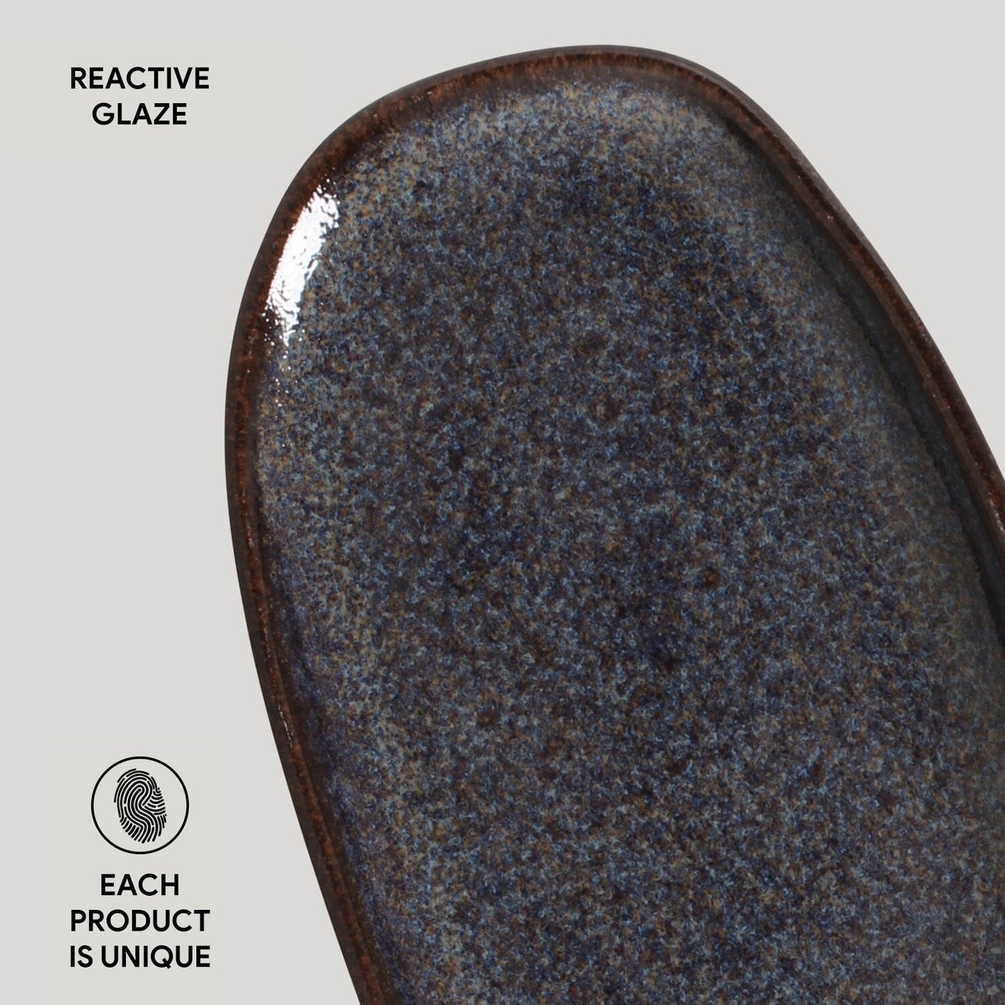 Shallow Organic Oval Platter Small Set of 4