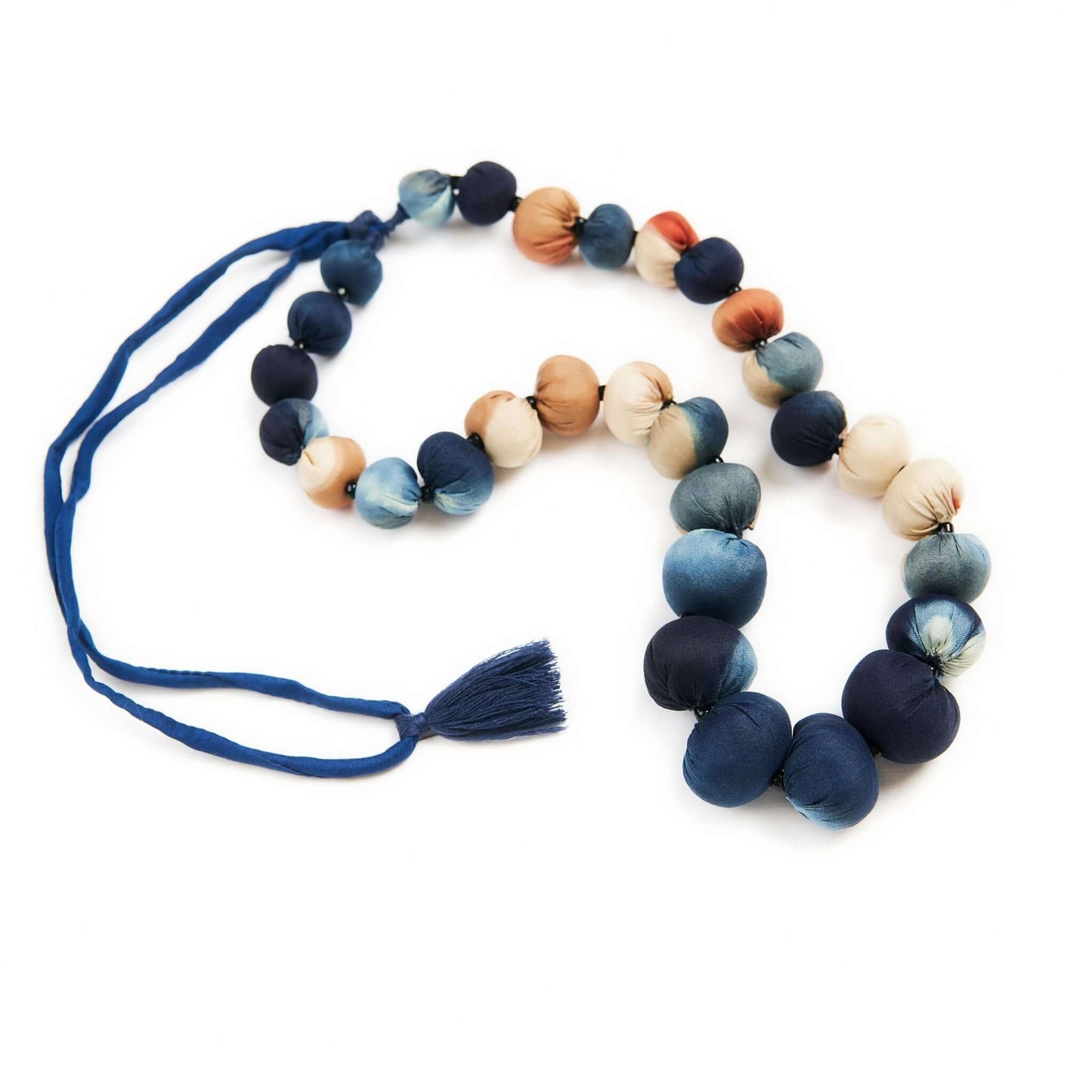Mihika Silk Beaded Necklace Modern Artisanal— Indigold