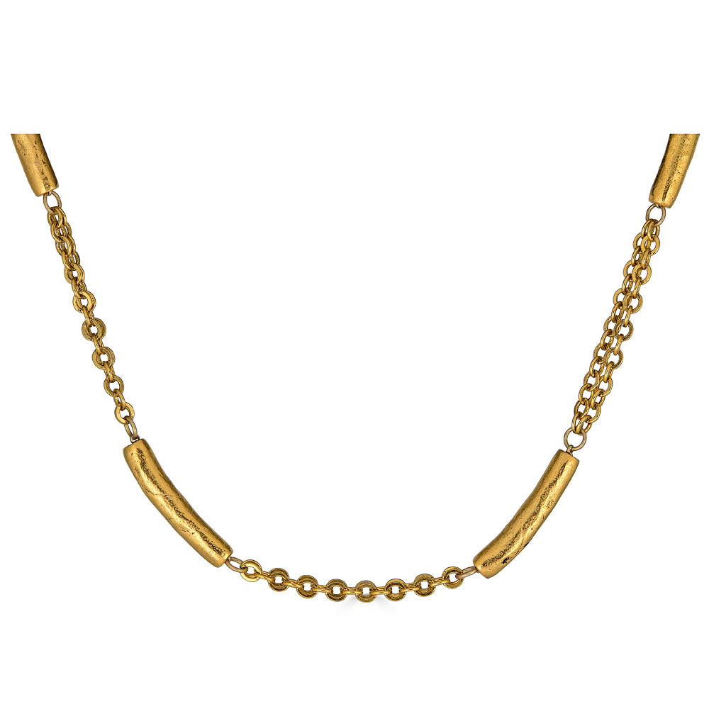 Tube Bead Station Necklace