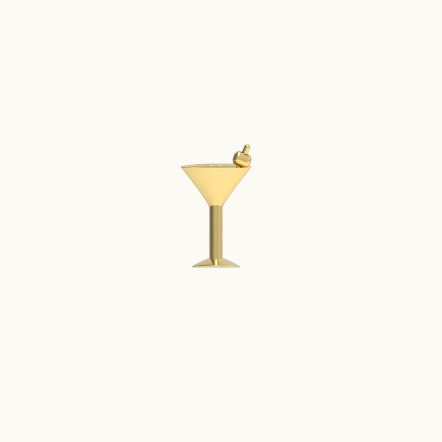 14K Yellow Gold Martini Stud