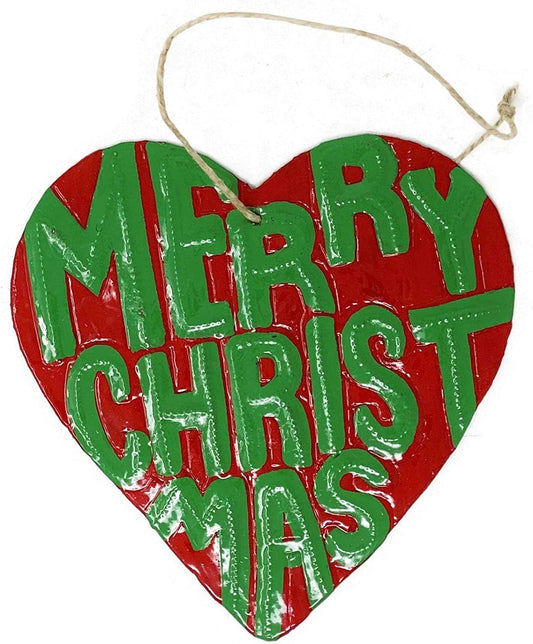 Ornament, Decor Collection, Merry Christmas Heart 4.25
