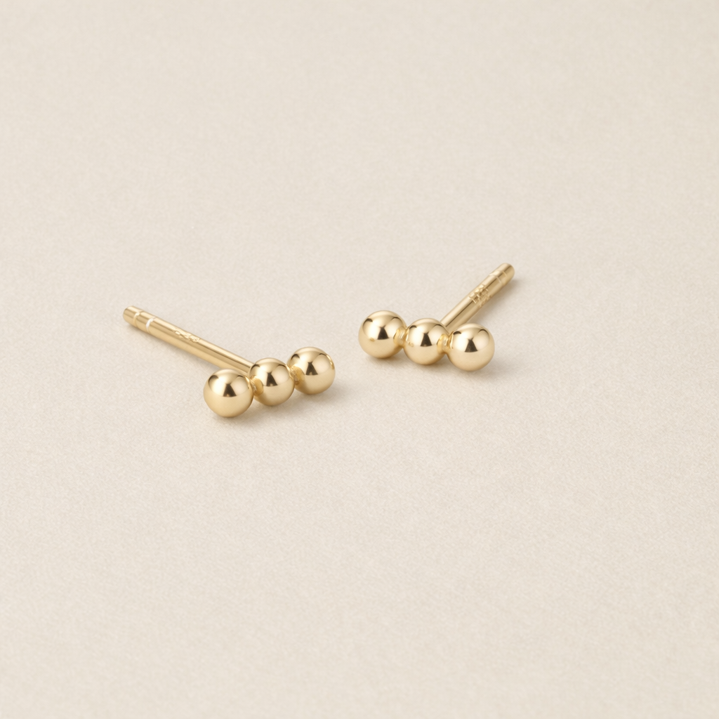 Lily Dot Bar Studs | Gold Fill