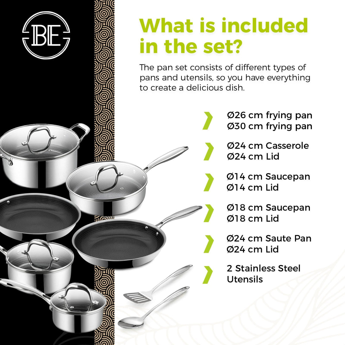 BE | LIVING CIRCLAD Series 12-Piece Cookware Set