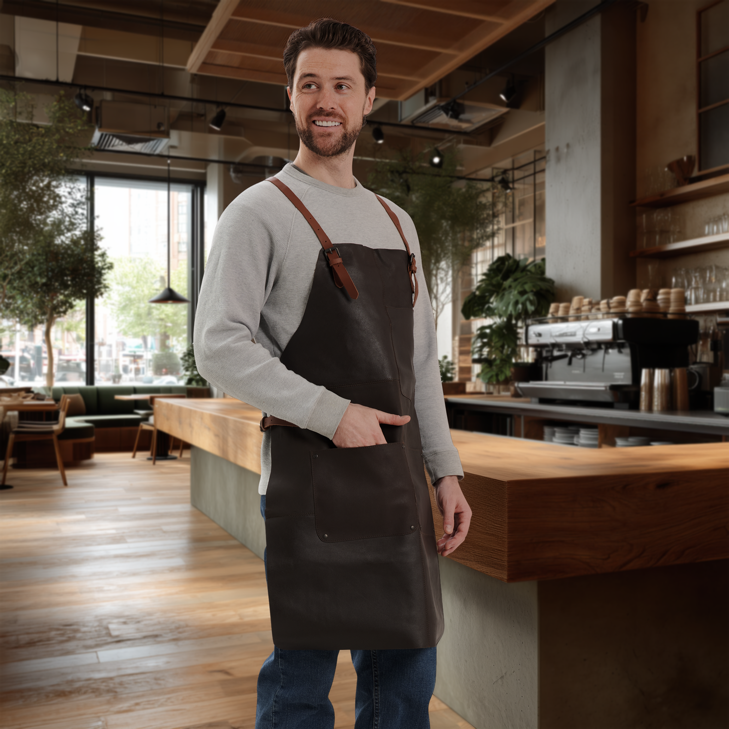 Theodore Leather Work Apron