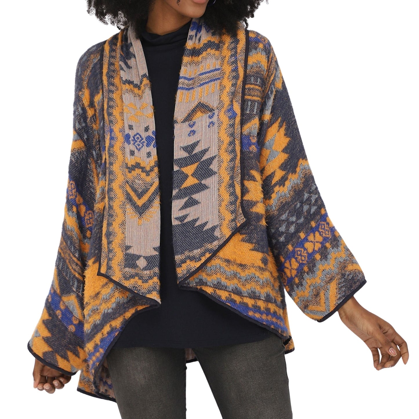 Santo Kimono - Navy Mustard