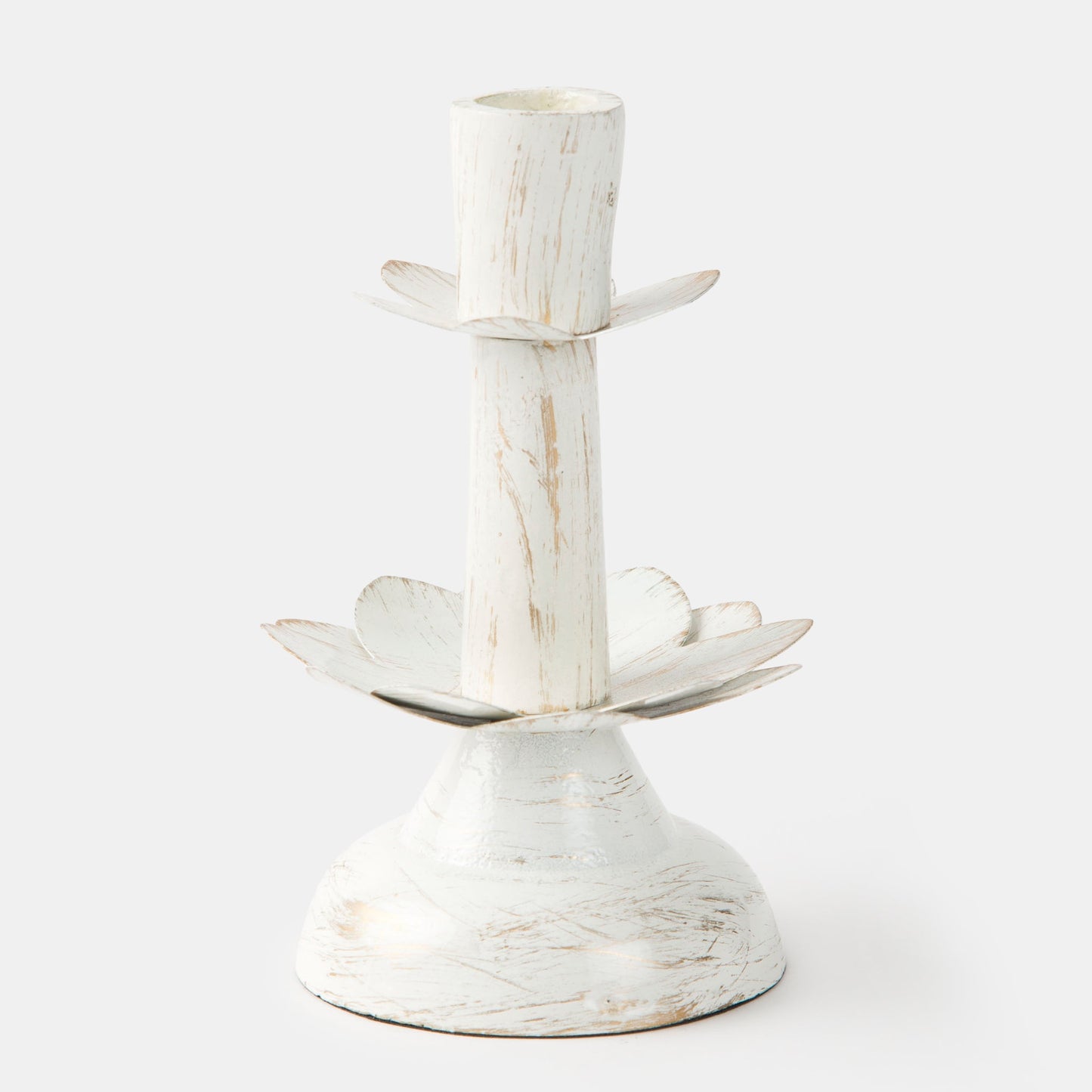 Lotus Bloom Tapered Aluminum Candleholder