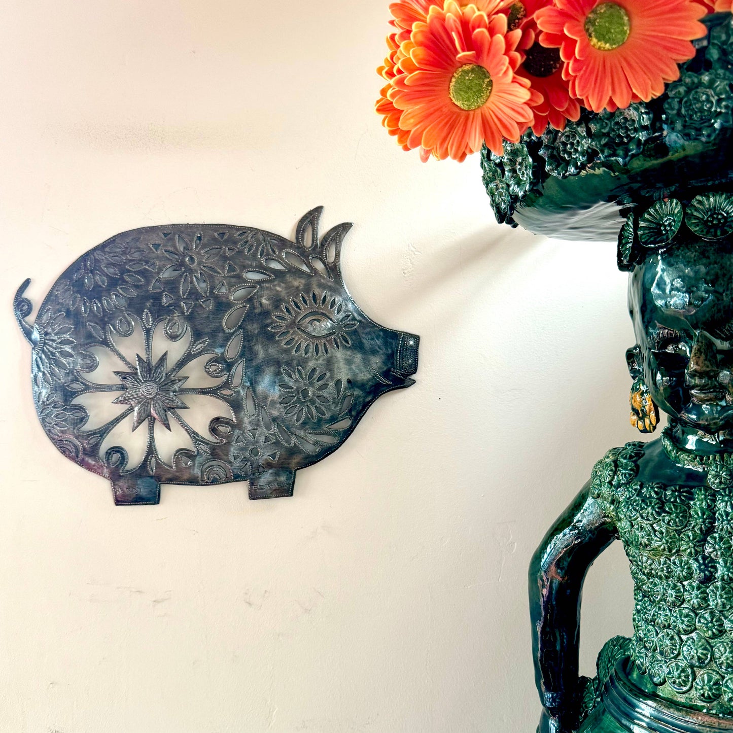 Pig, Farm Animal Wall Decor, Country Kitchen Metal Art