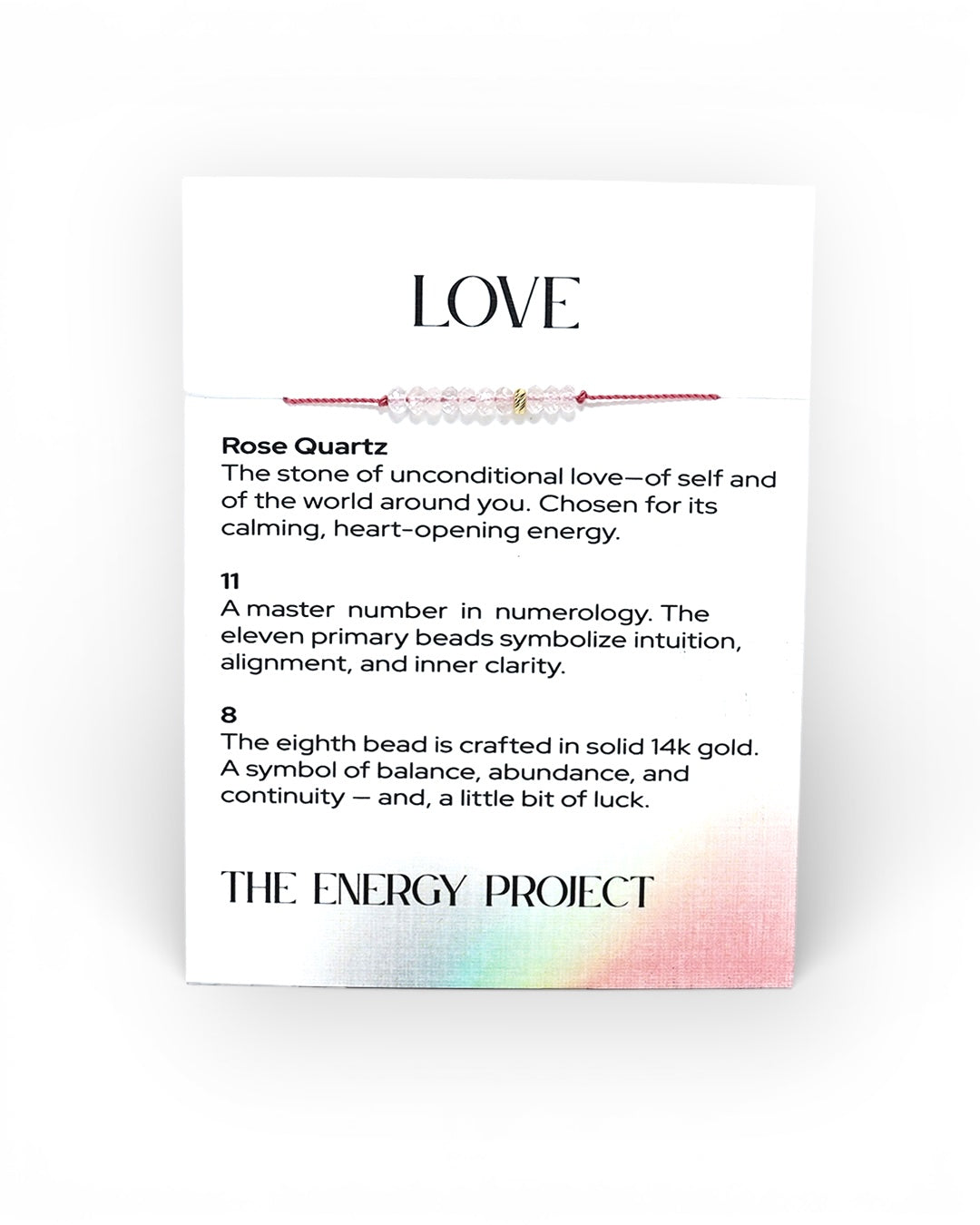 The Energy Project - Love Bracelet – Rose Quartz & Solid 14K Gold Bead