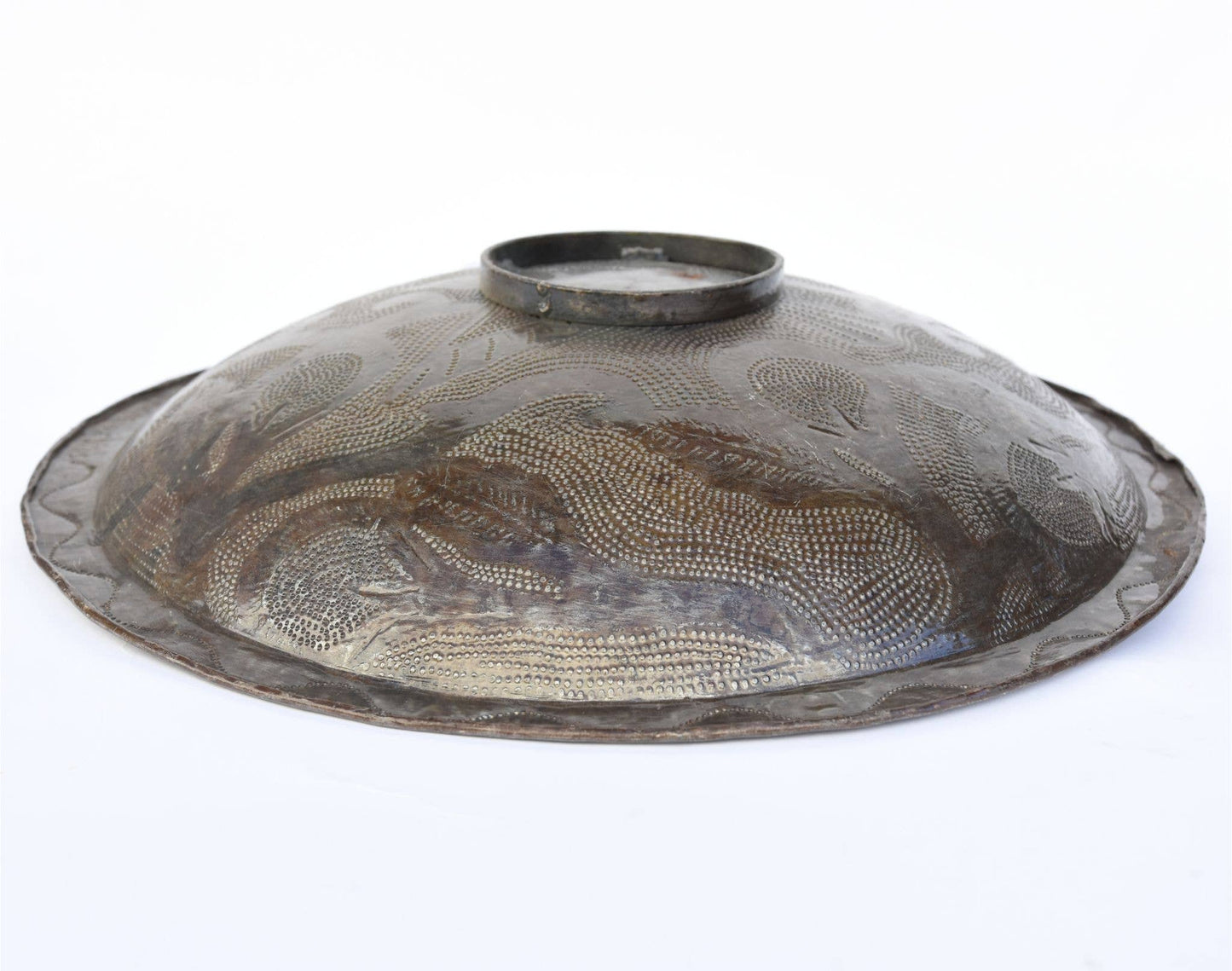 Metal Bowl with Abstract Beading, One of a Kind