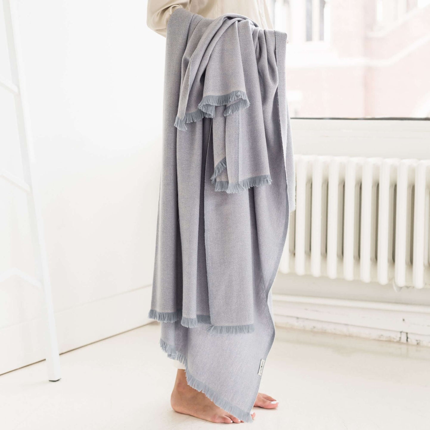 Boro Blue Handwoven Merino Throw