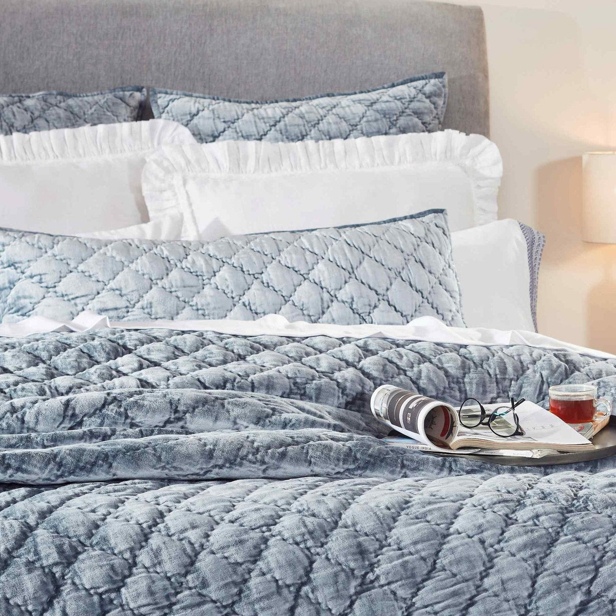 Clermont Diamond Velvet Quilt