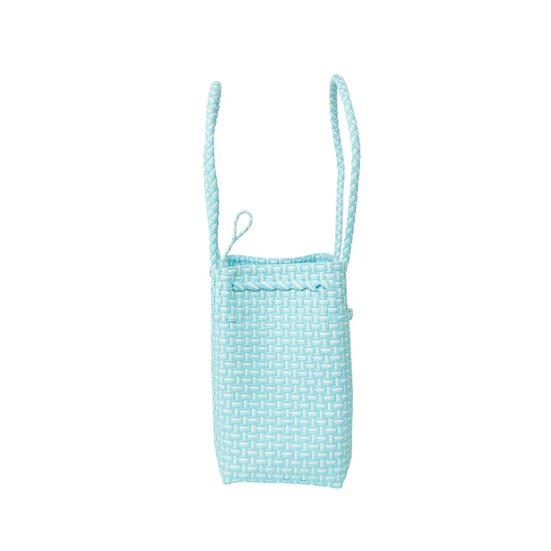 Midi Ella Handwoven Tote · Checker Recycled Plastic