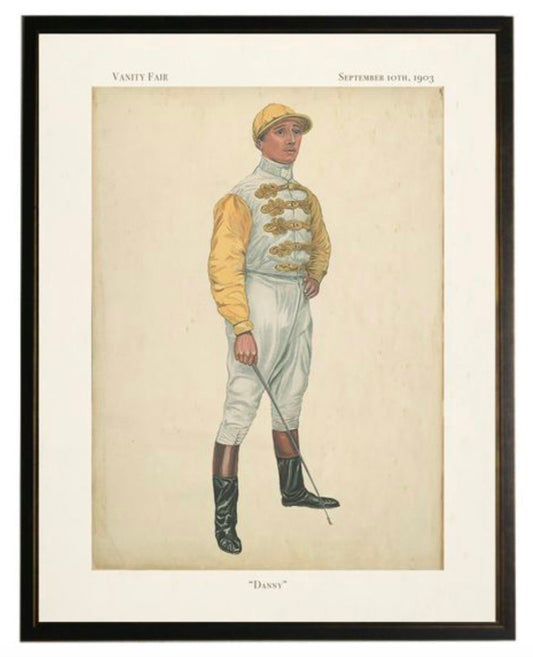 "Danny" Jockey in Copper and Black Frame