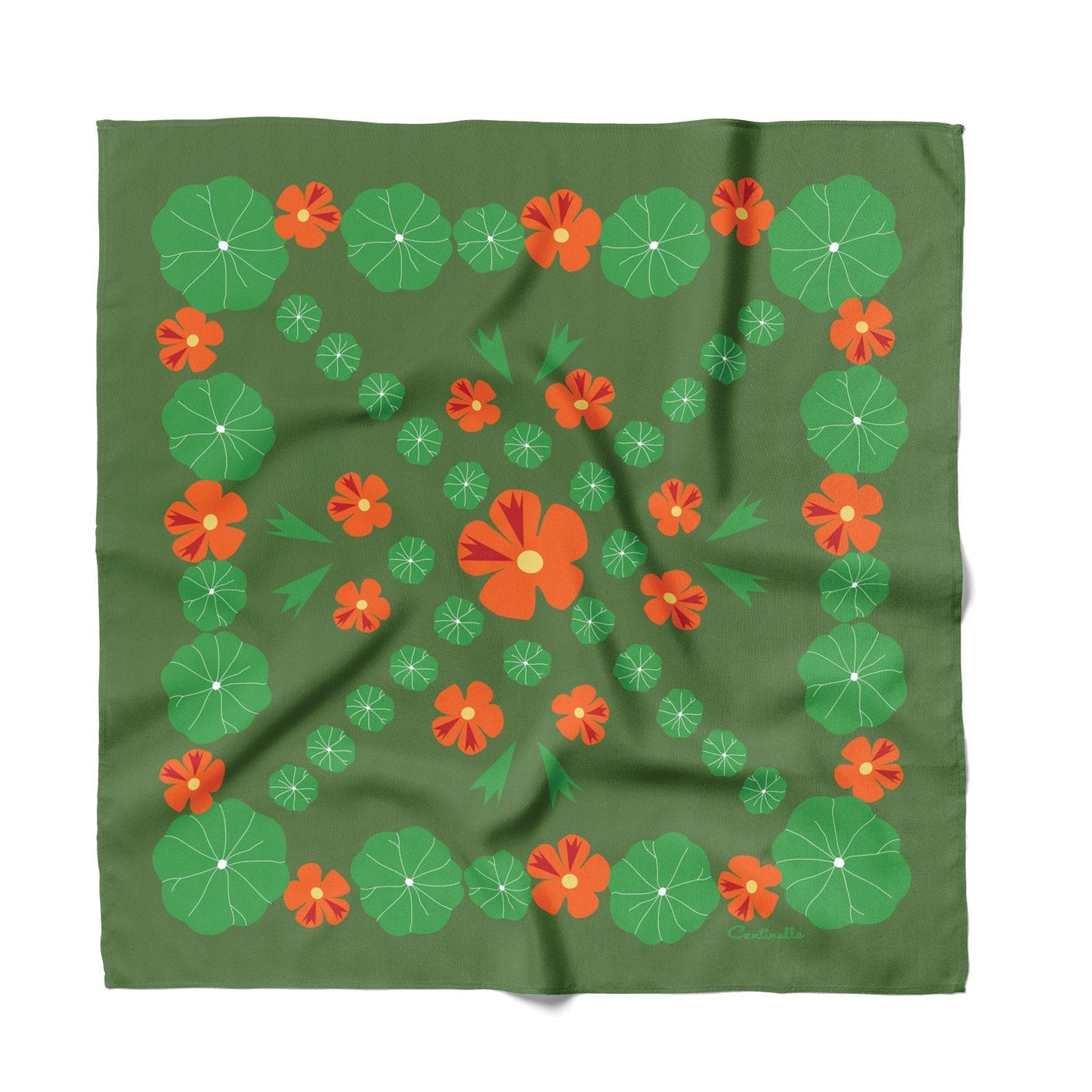 Nasturtium Garden Cotton Silk Bandana