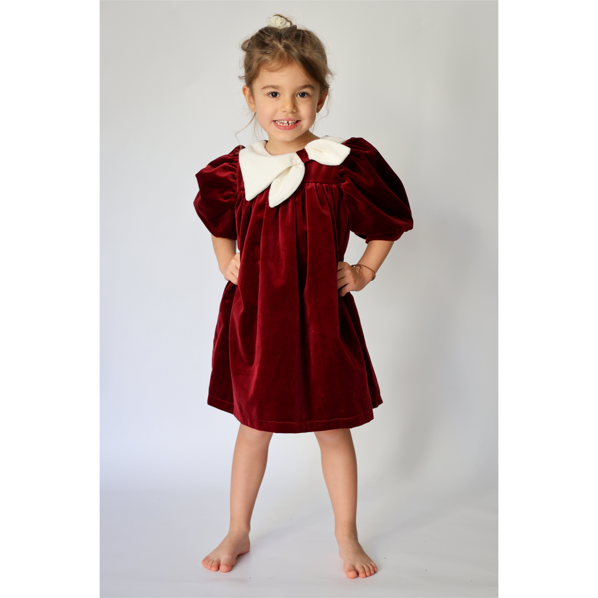 Rosemoor Dress |  Winterberry Red  Cotton Velvet